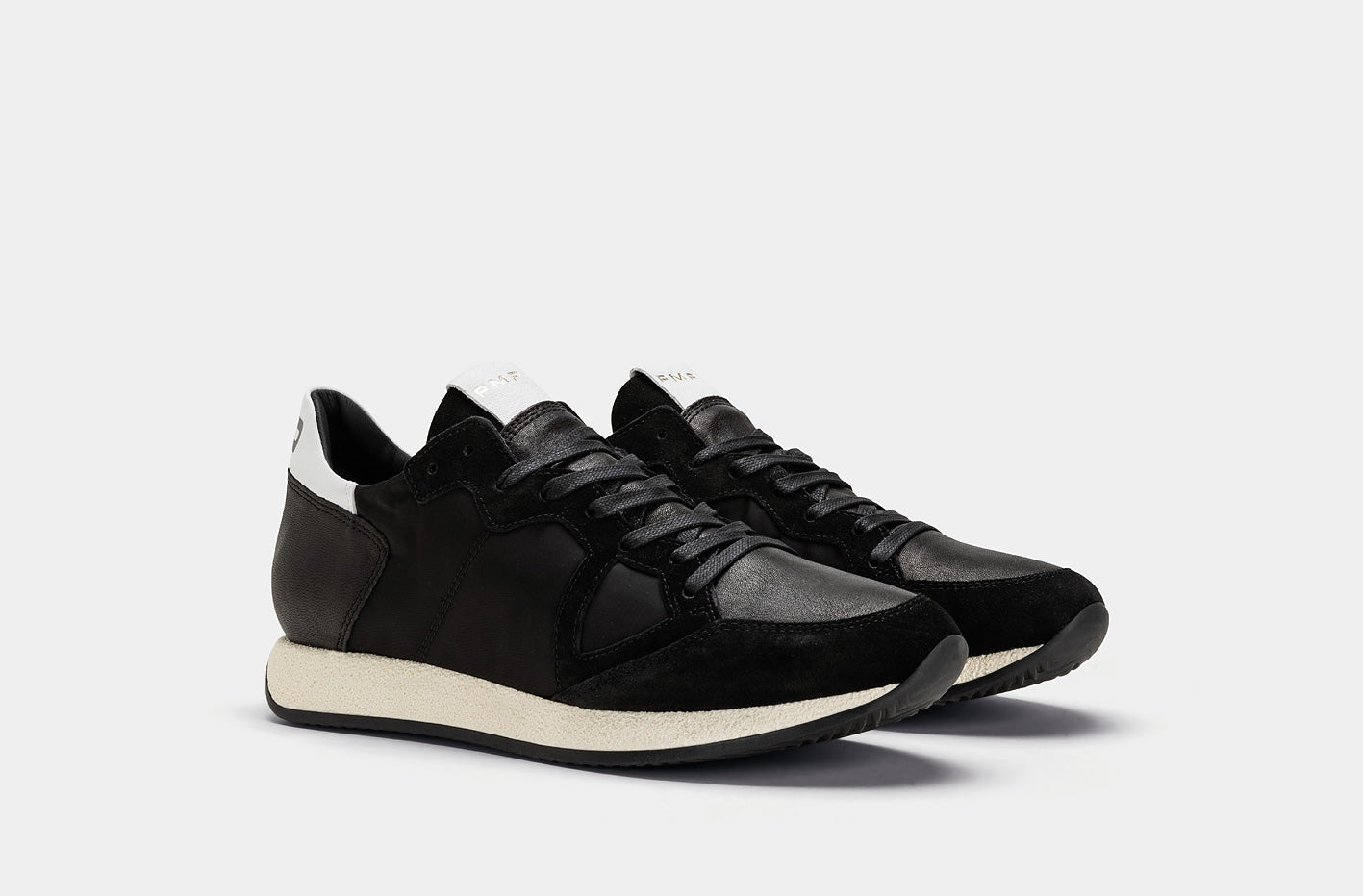 Philippe Model Sneakers negru vintage combinatie de piele